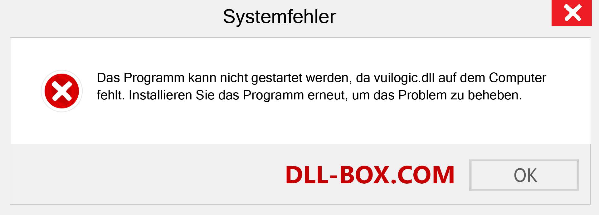 vuilogic.dll-Datei fehlt?. Download für Windows 7, 8, 10 - Fix vuilogic dll Missing Error unter Windows, Fotos, Bildern