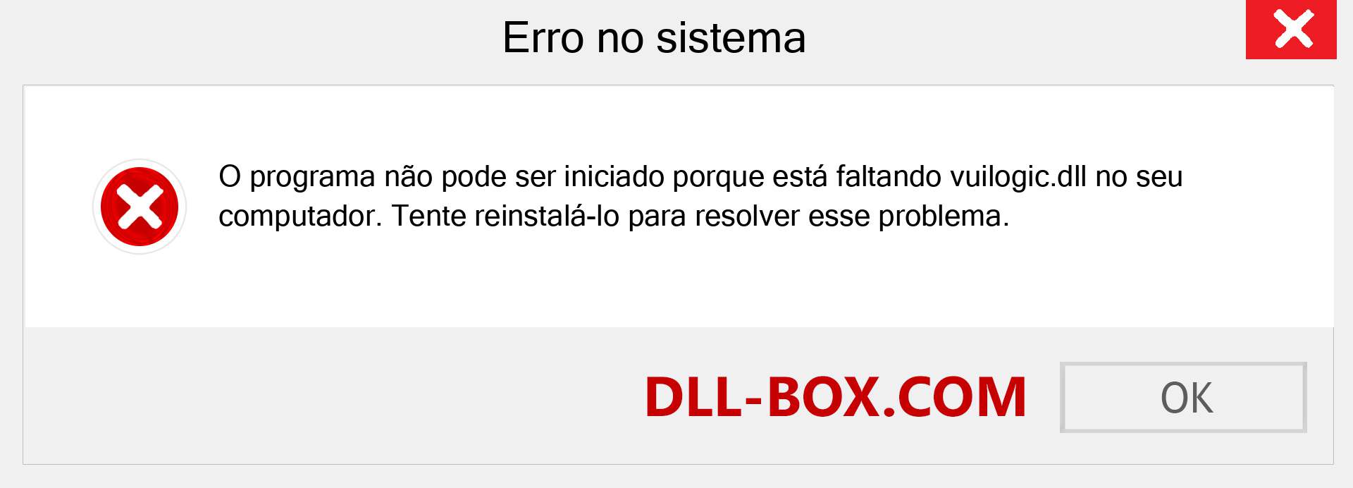 Arquivo vuilogic.dll ausente ?. Download para Windows 7, 8, 10 - Correção de erro ausente vuilogic dll no Windows, fotos, imagens