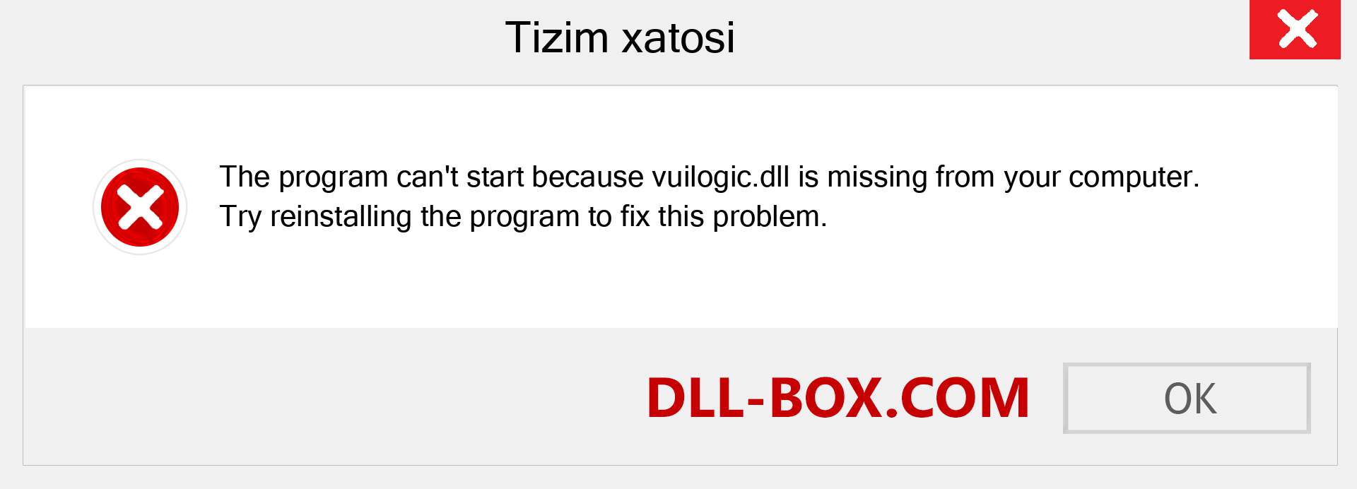 vuilogic.dll fayli yo'qolganmi?. Windows 7, 8, 10 uchun yuklab olish - Windowsda vuilogic dll etishmayotgan xatoni tuzating, rasmlar, rasmlar